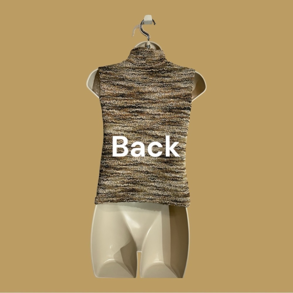 Creative Design Works Petite Sleeveless Mock Turtle Stretch Knit Neutral Top PS - Picture 3 of 5